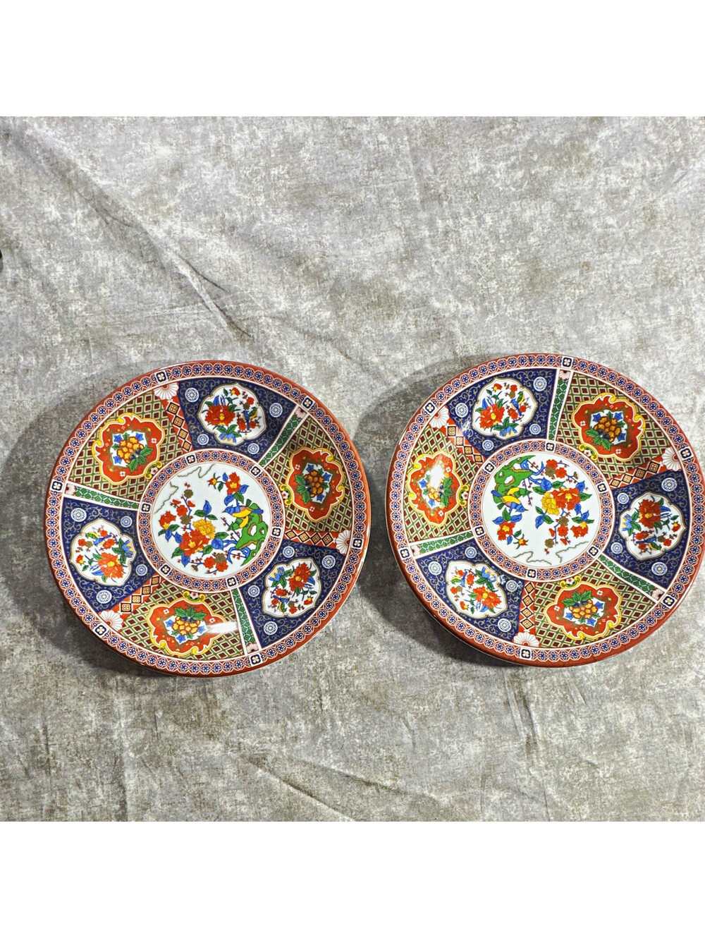 Tai-Hong Melamine Floral Imari Decorative Plates Set of 2 10in Round Multicolor